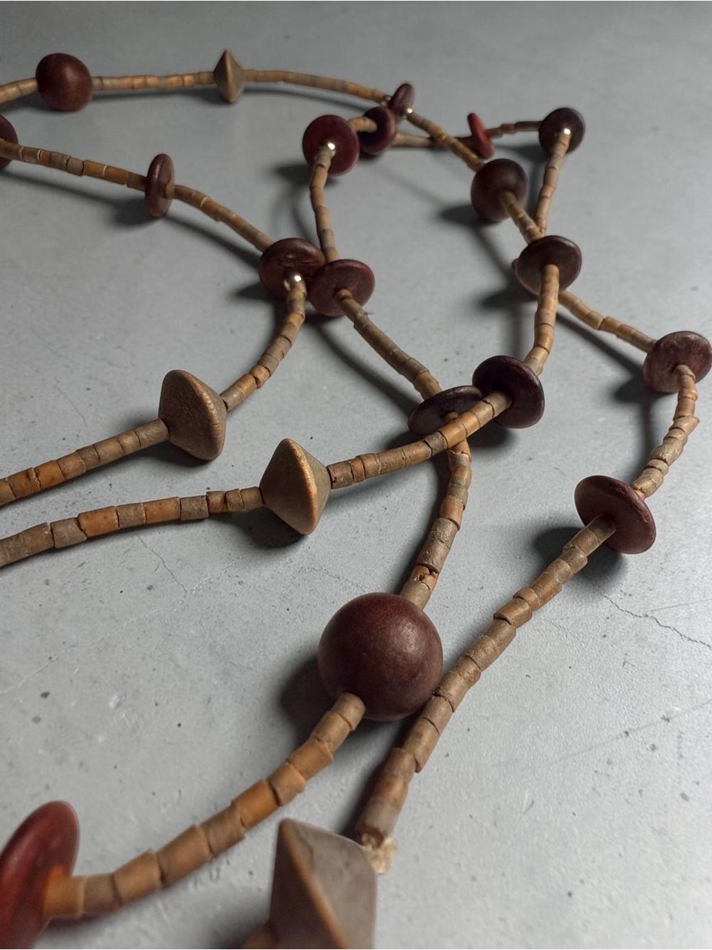Handcrafted Brown Bead Layered Necklace - Unbranded